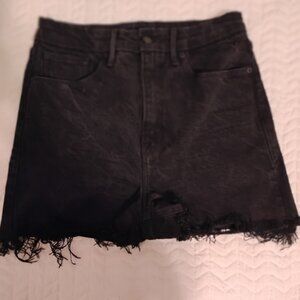 Good American Women's Black Denim Distressed Cut-Off Jean Shorts Size 8/29